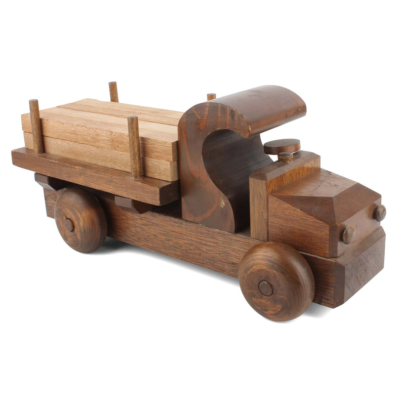 Hand Made Wood Log Flatbed Delivery Truck by Whispering Pines