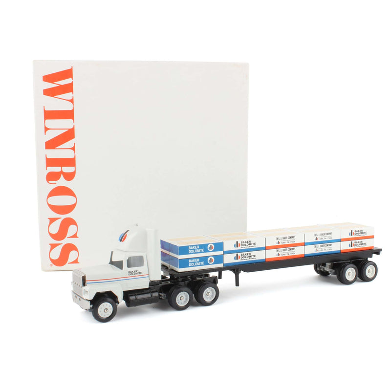 1/64 Truck by Winross, Baker Dolomite York, PA, Flatbed trailer