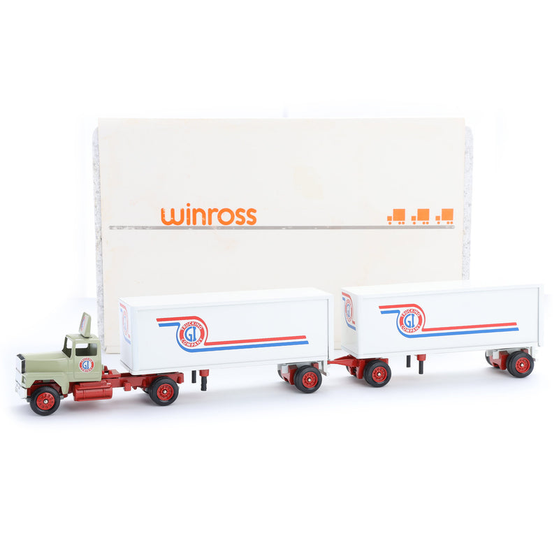1/64 Winross Truck, GI Trucking Company Pup Trailers