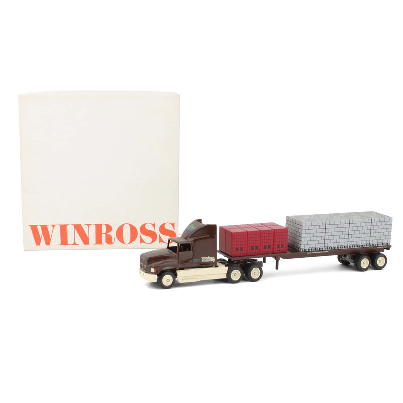 1/64 Horst Modern Masonry Truck & Flatbed Trailer with Brick Load by Winross