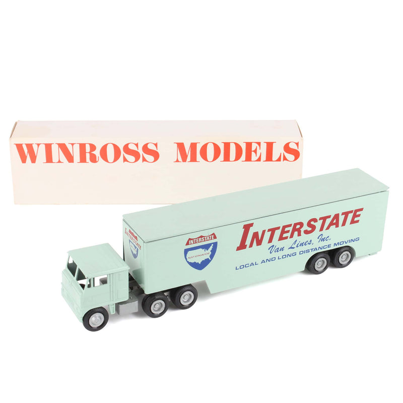 1/64 Truck by Winross, Interstate Van Lines with Drop bed Trailer