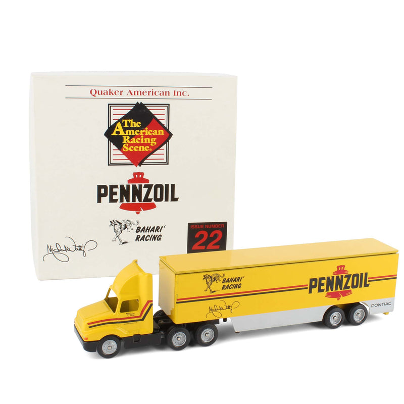 1/64 Truck by Winross, Pennzoil, Bahari' Racing Enclosed Car Hauler