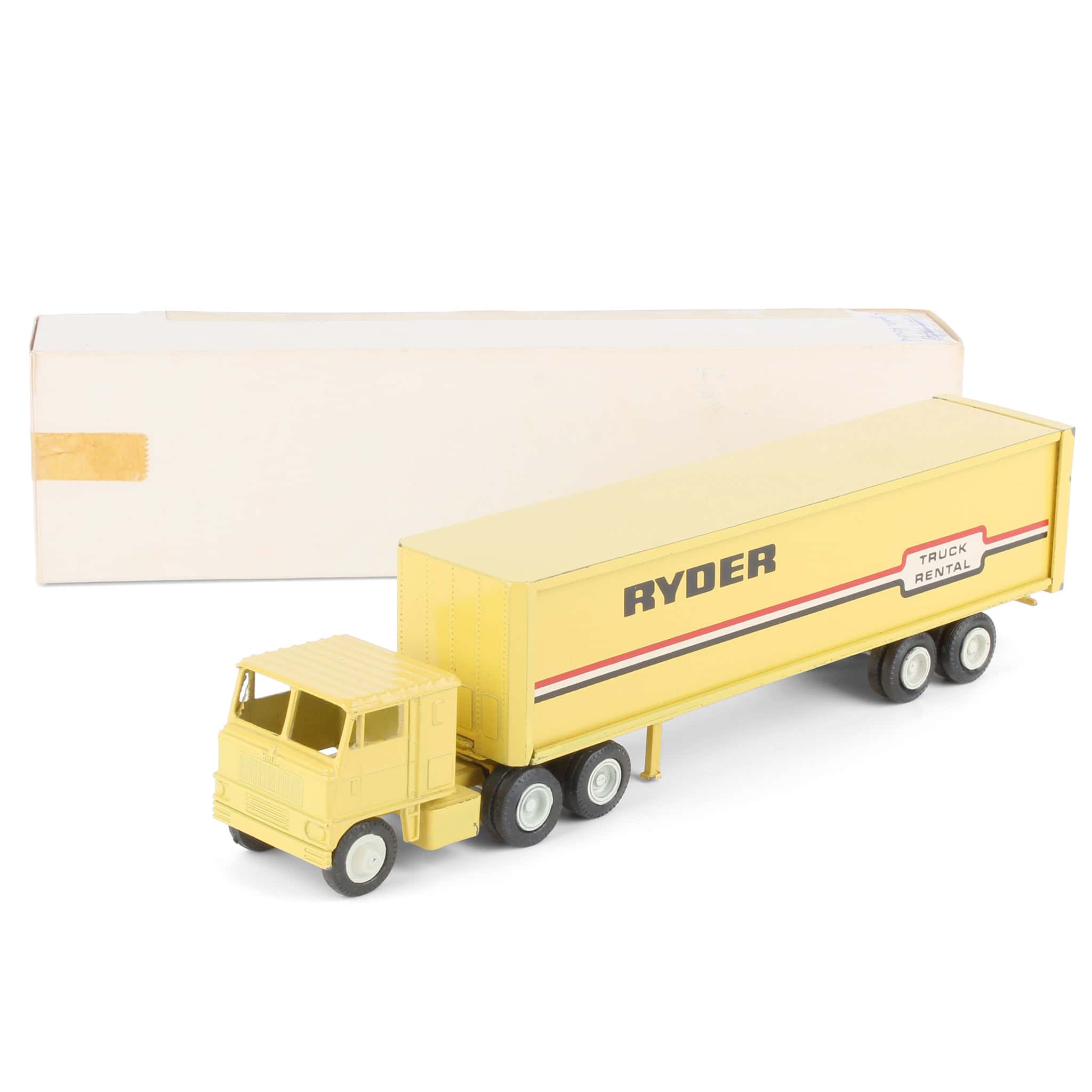 1/64 Truck by Winross, Yellow Ryder Rental with Box Trailer — Outback Toys