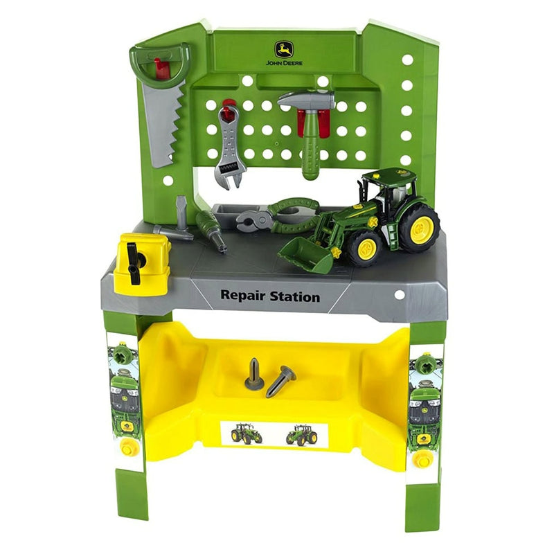 John Deere Kids Workbench Repair Station with Toy Tractor & Tools