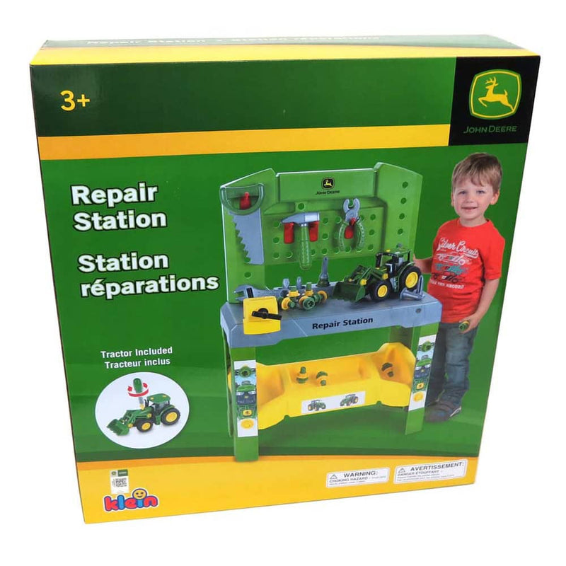John Deere Kids Workbench Repair Station with Toy Tractor & Tools