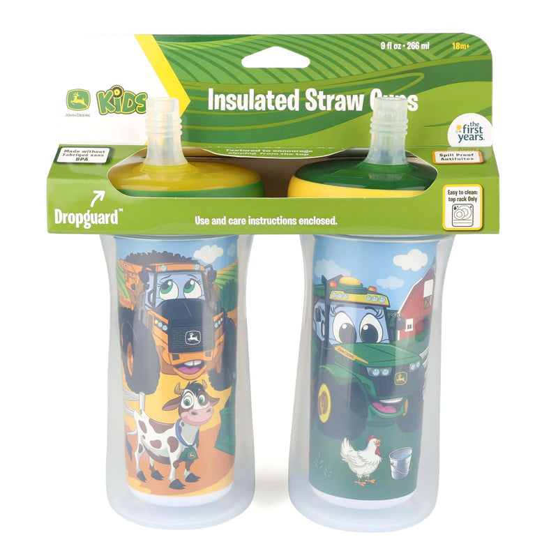 John Deere Sippy Cup 2 Pack with Insulated Straws by ERTL