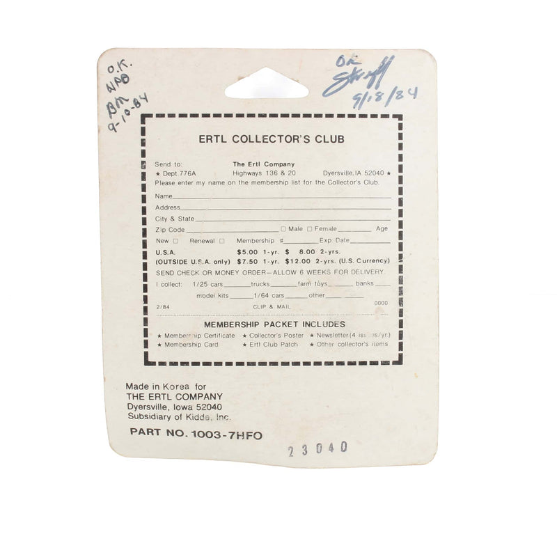 1/64 Century Boom Sprayer, First Edition 5000, 1984 ERTL Production Sample