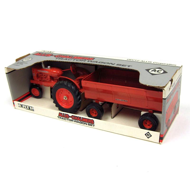 1/16 Allis Chalmers WD-45 Narrow Front Tractor with Flare Box Wagon by ERTL