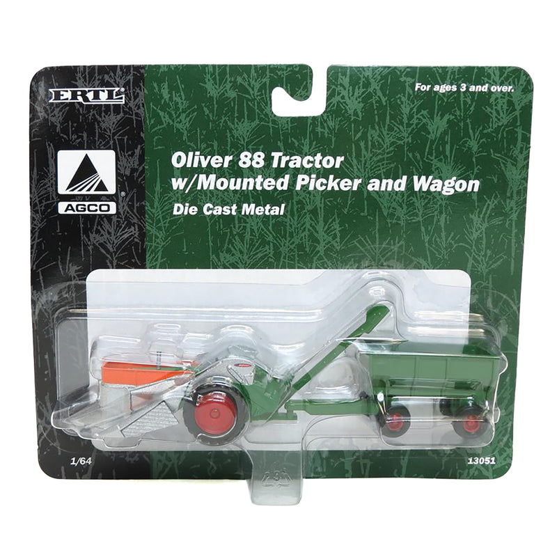 1/64 Oliver 88 with Mounted Picker & Wagon