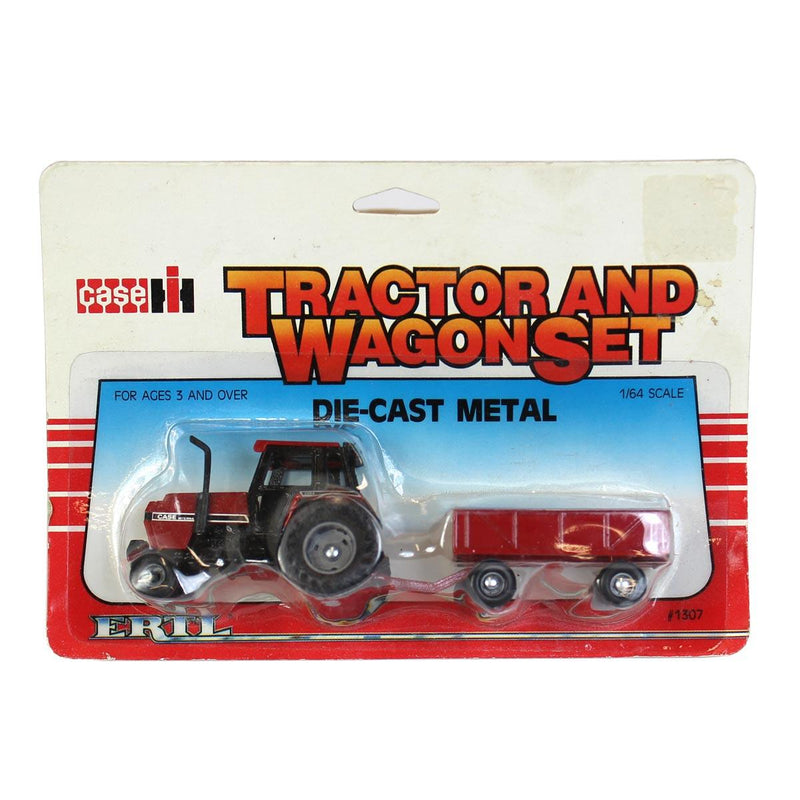 1/64 Case International 2594 2WD Tractor with Barge Wagon Set by ERTL