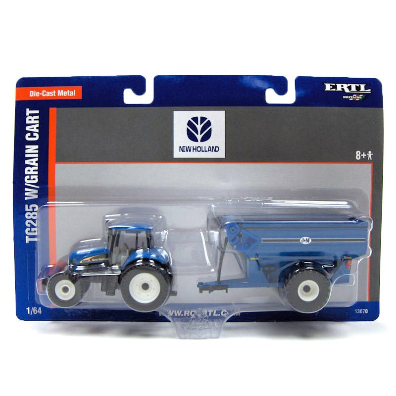 1/64 New Holland TG285 Tractor with J&M Grain Cart by ERTL