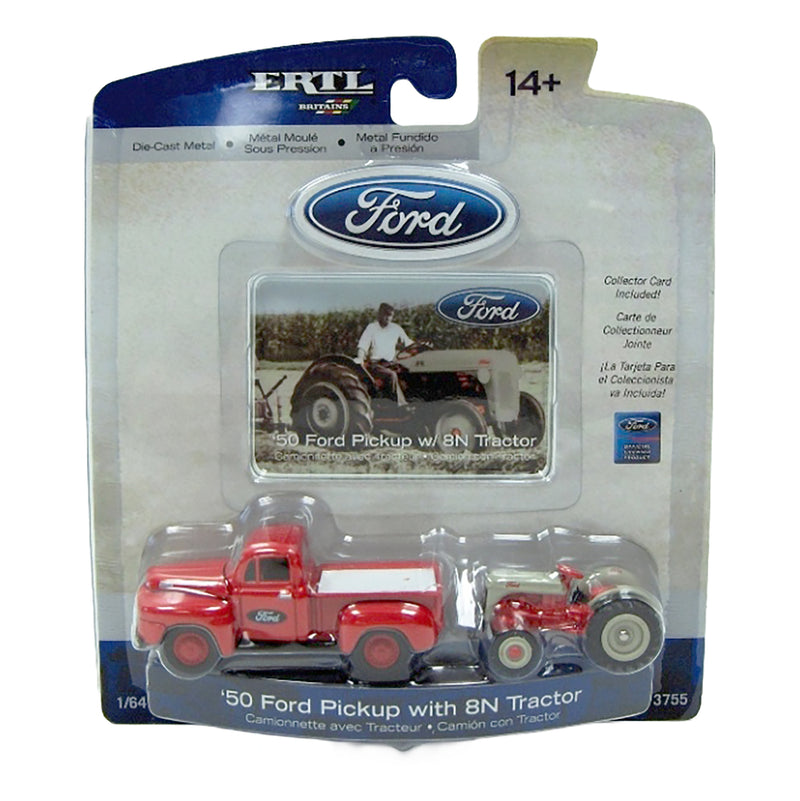 1/64 Ford 8N Tractor with 1950 Pickup Truck by ERTL