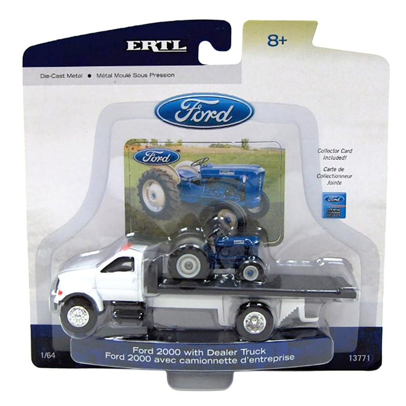 1/64 Ford Rollback Dealer Truck with Ford 2000 Wide Front Tractor by ERTL