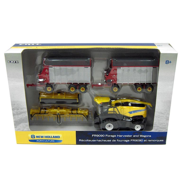 1/64 New Holland FR9090 SPFH Combine with 2 New Holland Forage Wagons by ERTL