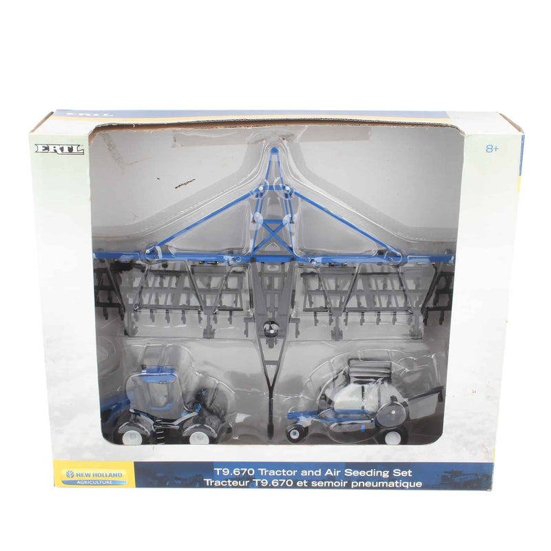 (B&D) 1/64 New Holland T9.670 4WD Tractor with Air Seeding Set by ERTL - Damaged Box