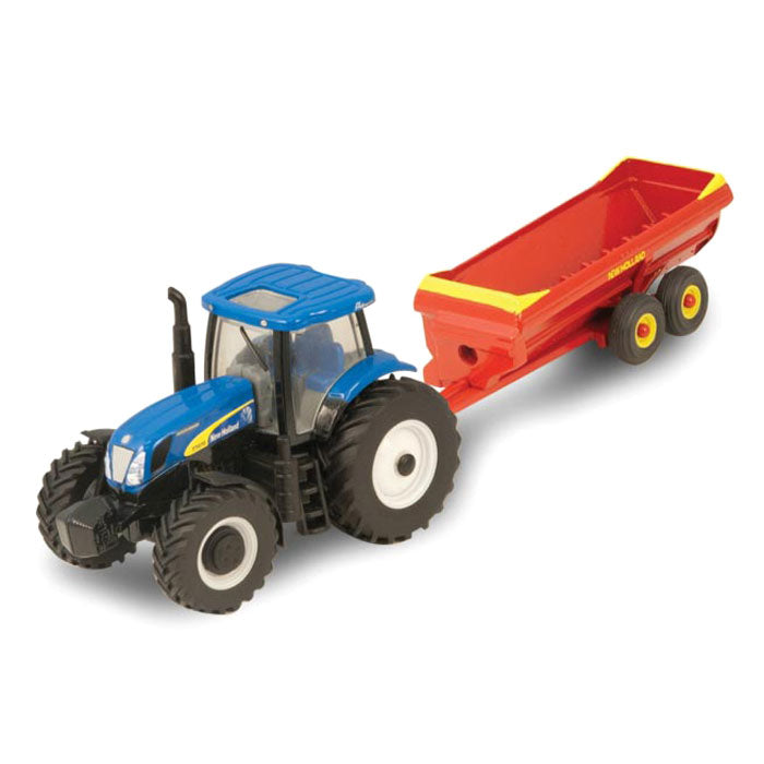 1/64 New Holland T7070 with V Type Tandem Axle Manure Spreader