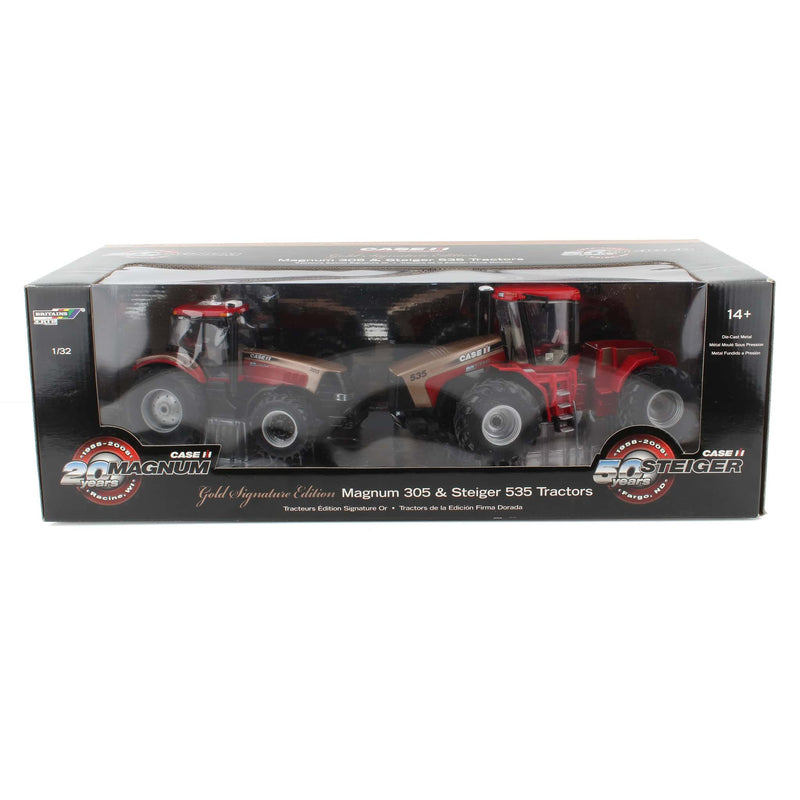 1/32 Case IH Gold Signature Edition Magnum 305 & Steiger 535 Tractor 2 Piece Set