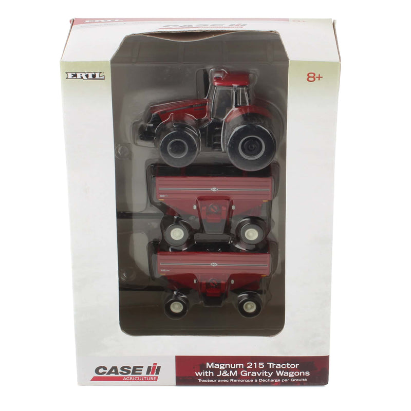 1/64 Case IH Magnum 215 Tractor with 2 J&M Gravity Wagons by ERTL