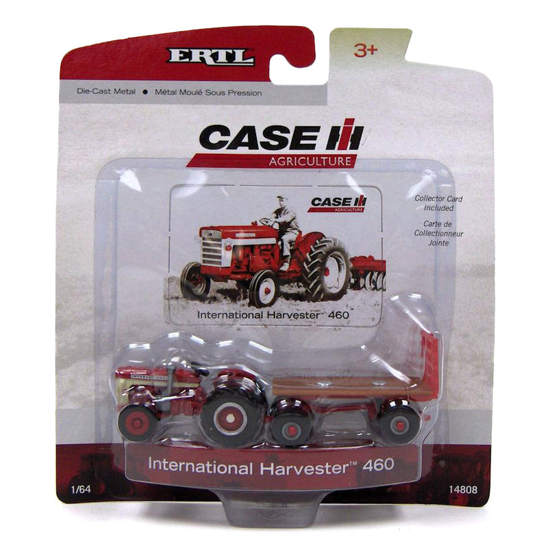 1/64 International Harvester 460 Utility Tractor with Hay Wagon 2 Piece Set by ERTL