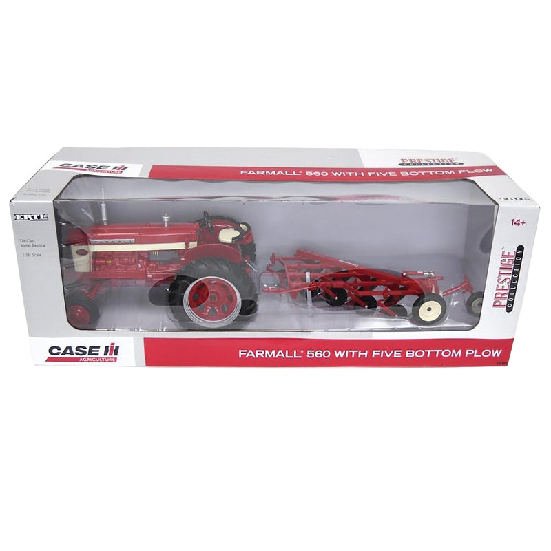 1/16 International Harvester Farmall 560 Diesel Tractor with #512 Five-Bottom Plow, Prestige Collection by ERTL