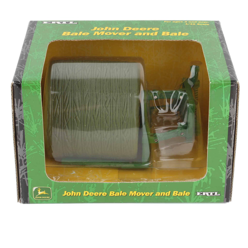 1/16 John Deere Green Bale Mover and Bale by ERTL - Displayed