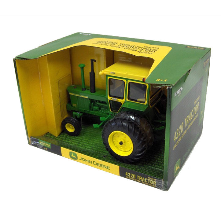 (B&D) 1/16 John Deere 4320 Tractor with Duals & Hiniker Cab by ERTL, Collector Edition - Damaged Item