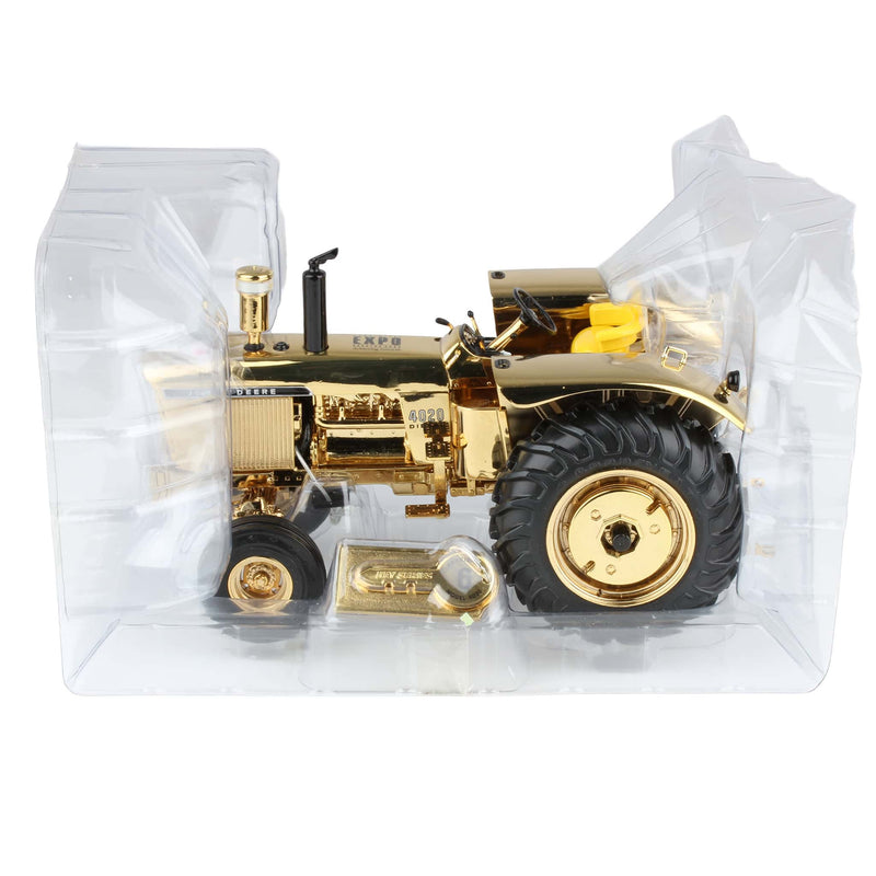 Gold Chrome ~ 1/16 John Deere 4020 Houston 2008 Dealer Incentive Award by ERTL, Precision Key Series #6