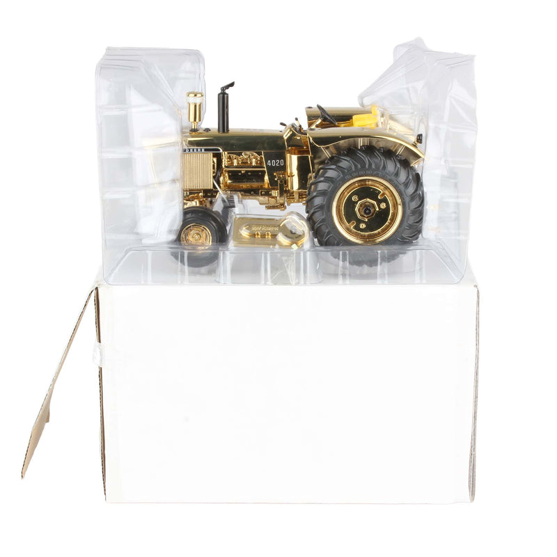 Gold Chrome ~ 1/16 John Deere 4020 Houston 2008 Dealer Incentive Award by ERTL, Precision Key Series #6