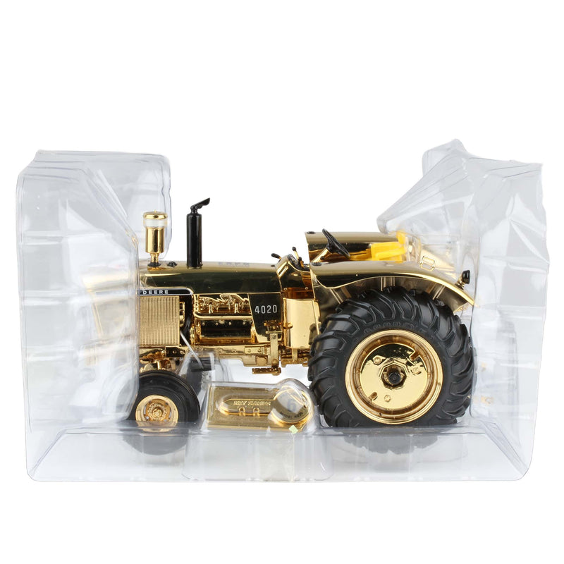 Gold Chrome ~ 1/16 John Deere 4020 Houston 2008 Dealer Incentive Award by ERTL, Precision Key Series #6