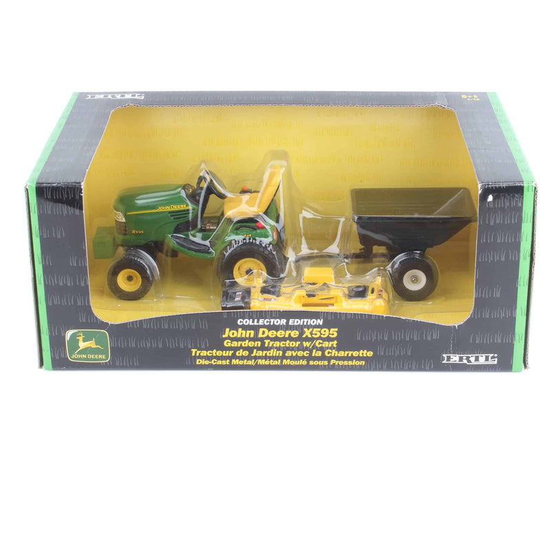 1/16 John Deere X595 Garden Tractor with Cart and Mower Deck by ERTL, Collector Edition