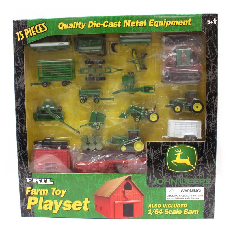 1/64 John Deere 75-Piece Farm Toy Playset with Barn by ERTL