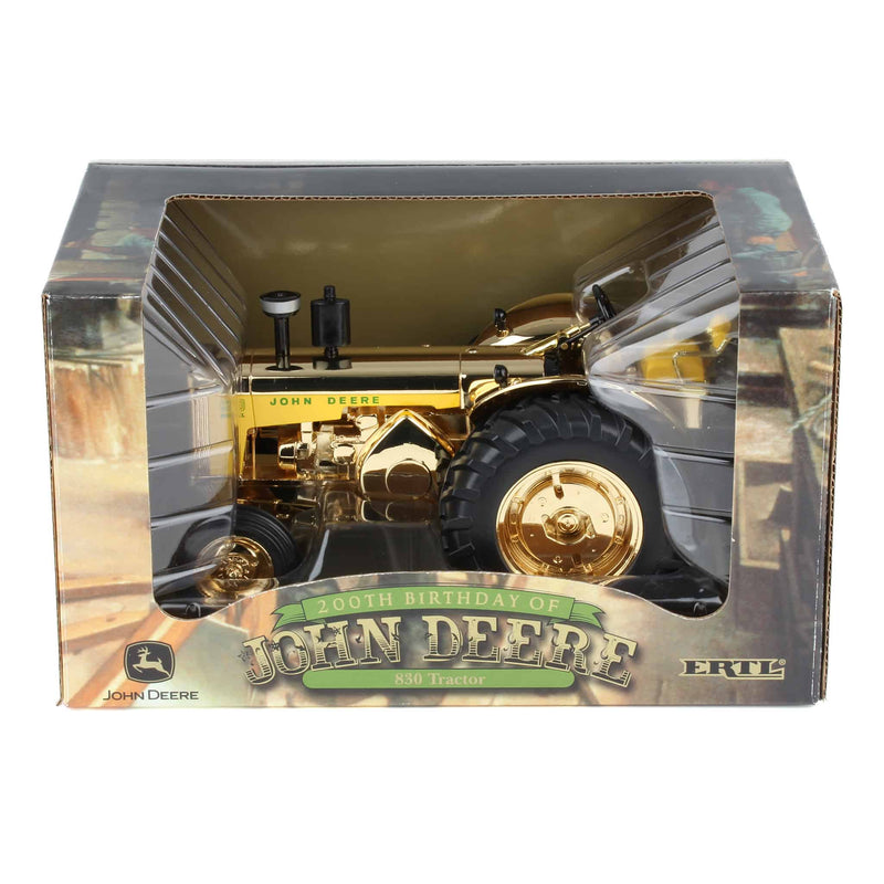 Gold Chrome ~ 1/16 John Deere 830 Tractor by ERTL, 200th JD Birthday Anniversary Series #4