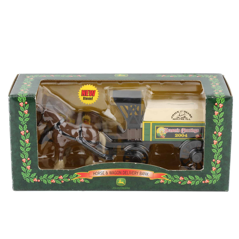 John Deere Horse & Wagon Delivery Bank, 2004 Christmas Season's Greeting Edition by ERTL/Britains