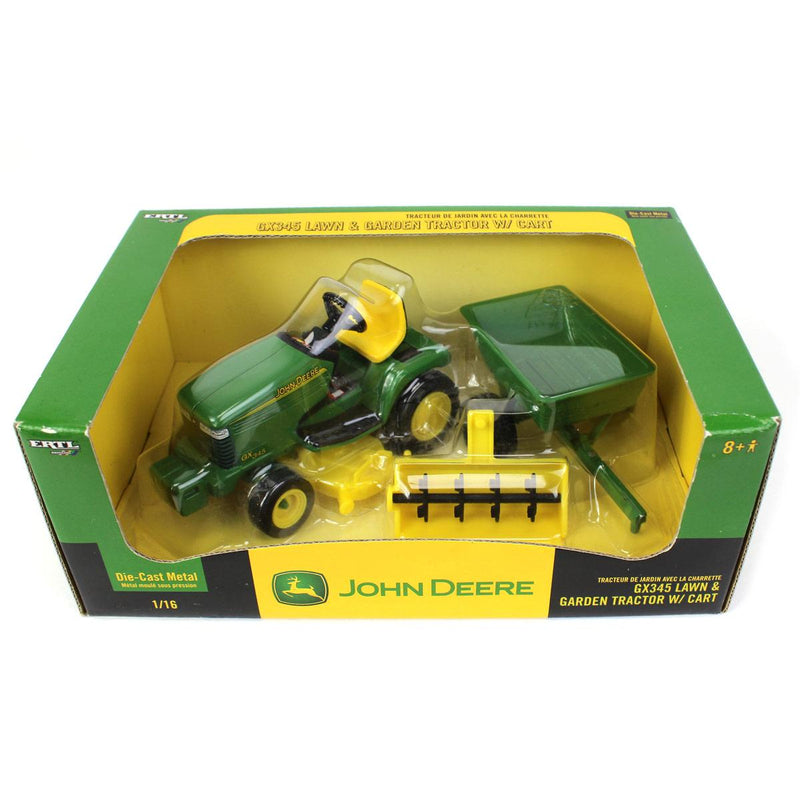 1/16 John Deere GX345 Lawn & Garden Tractor with Cart