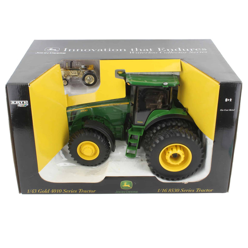 1/16 John Deere 8530 Tractor w/ Rear Duals & 1/43 GOLD John Deere 4010 Tractor, Waterloo Collector Series