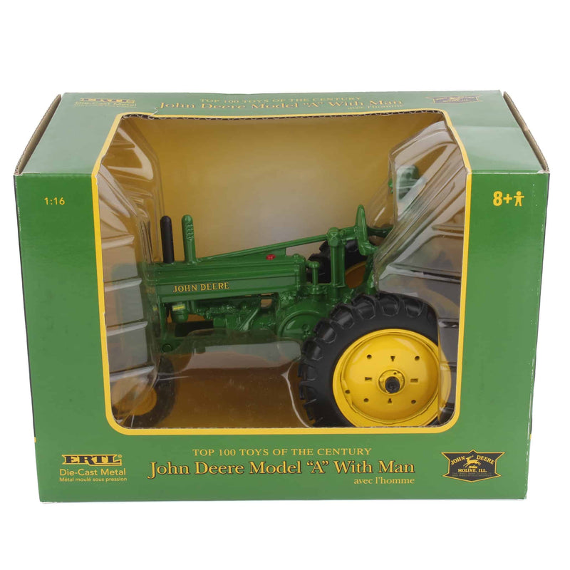 1/16 John Deere A Tractor with Man Figure by ERTL, Top 100 Toys of the Century