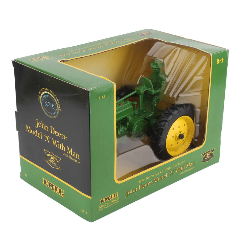 1/16 John Deere A Tractor with Man Figure by ERTL, Top 100 Toys of the Century