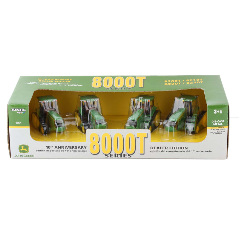 1/64 John Deere 8000T Series 10th Anniversary Dealer Edition, 4 Piece Set by ERTL