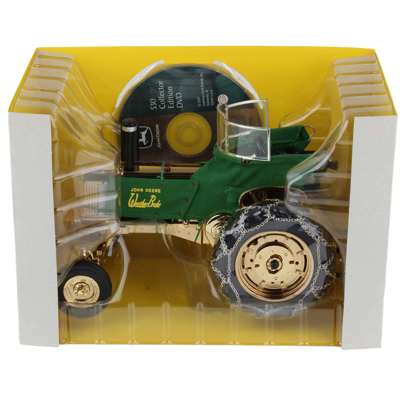 Gold Chrome ~ 1/16 John Deere 530 Wide Front Tractor with Heat Houser by ERTL, 50th Anniversary Collector Edition