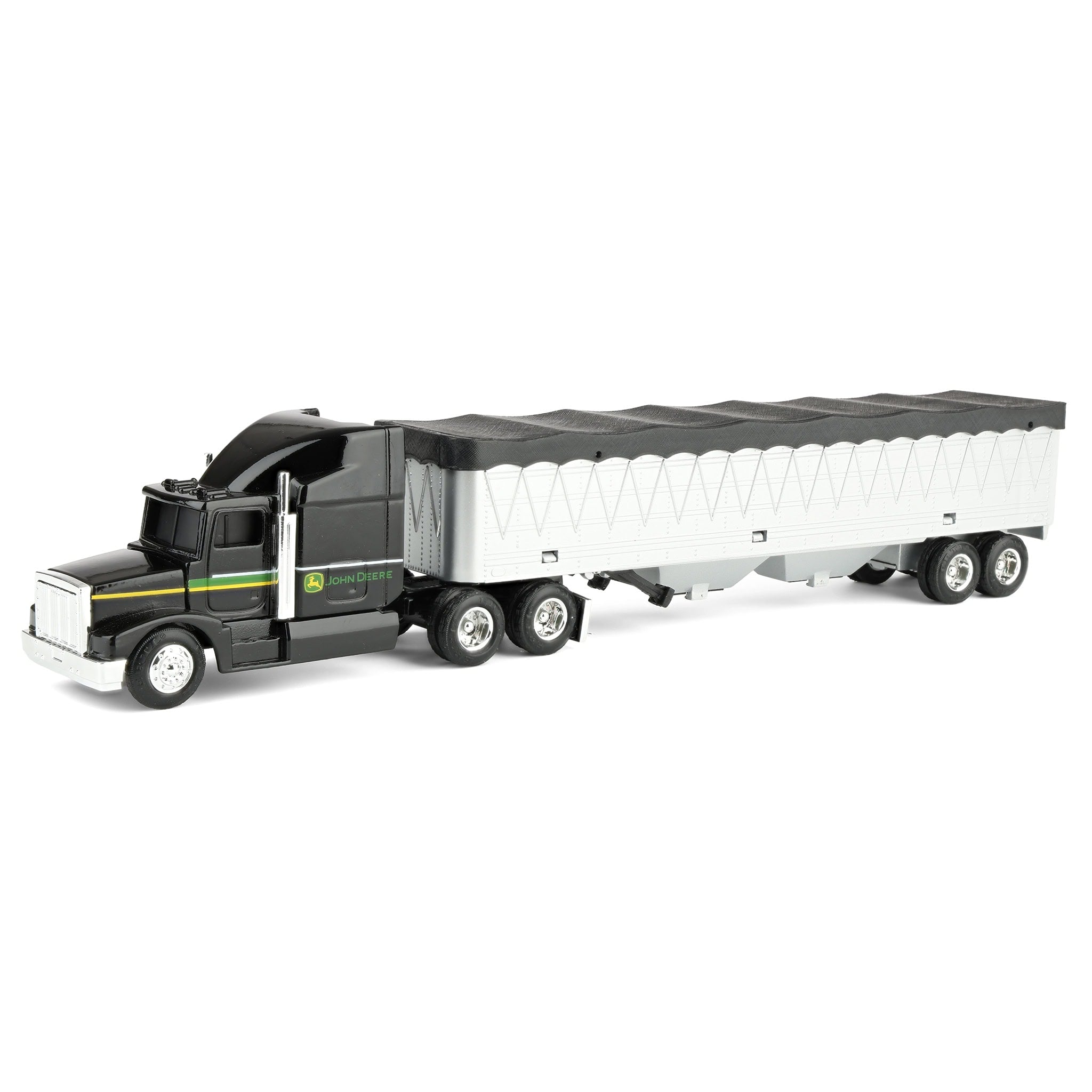 1/64 John Deere Black Semi Truck with Grain Trailer, ERTL Replica