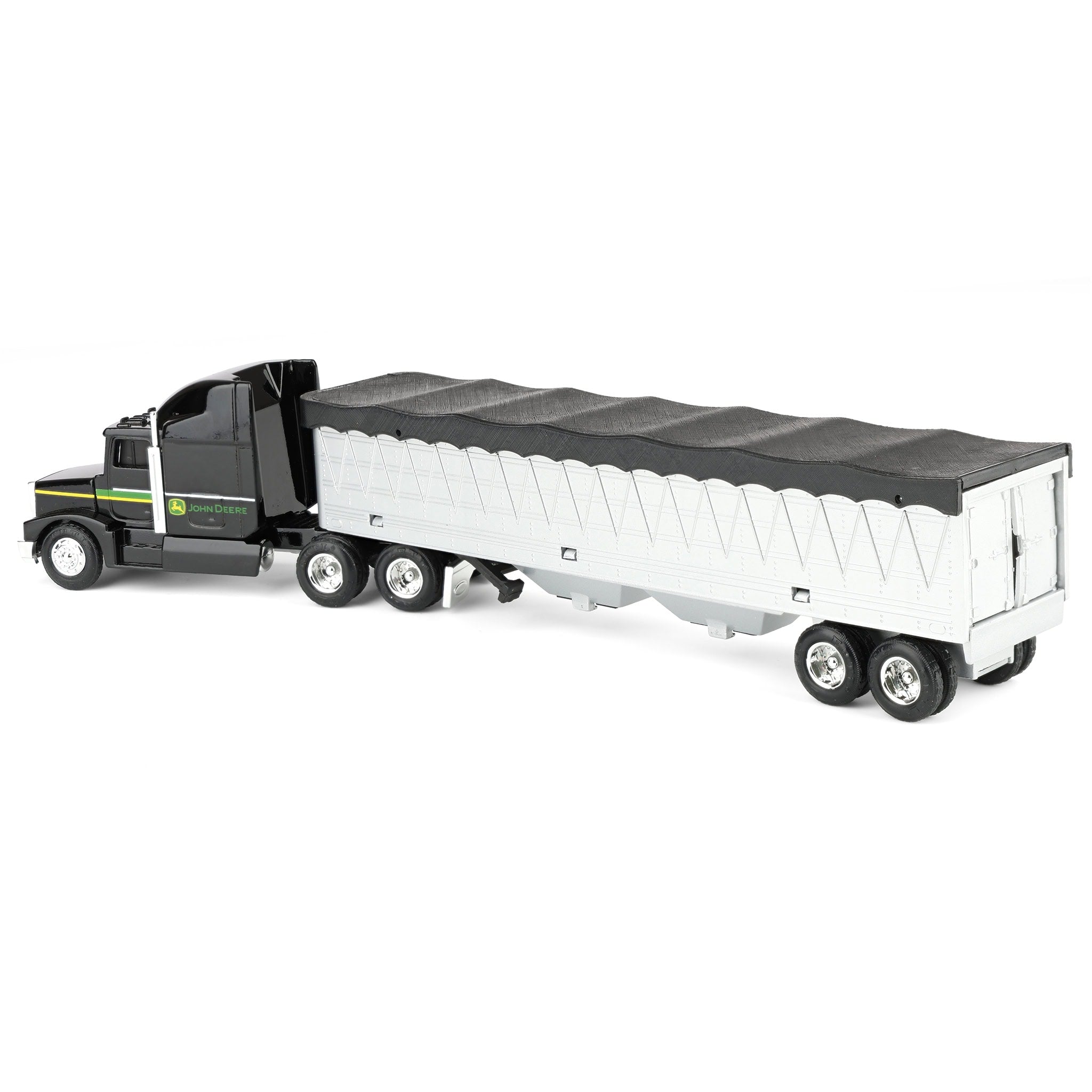 1/64 John Deere Black Semi Truck with Grain Trailer, ERTL Replica