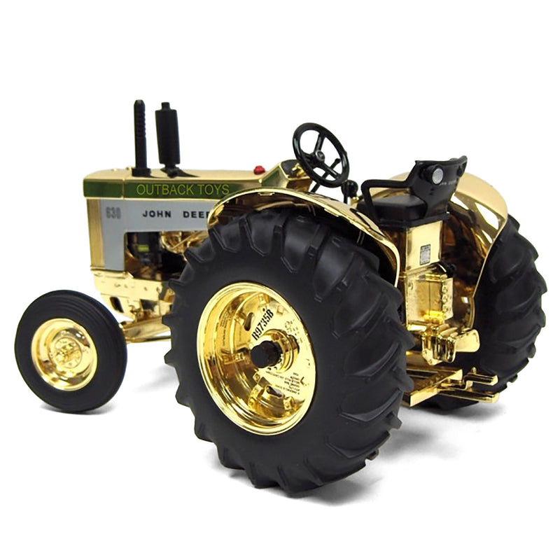 Gold Chrome Chase ~ 1/16 John Deere 630 Tractor by ERTL, Limited Edition 2009 Two Cylinder XIX Award Version