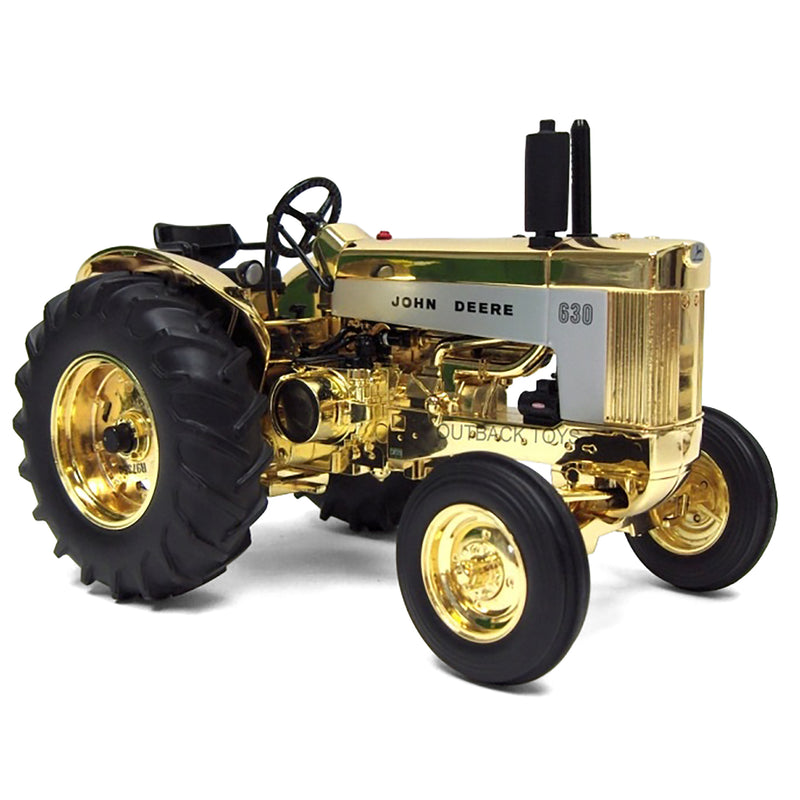 Gold Chrome Chase ~ 1/16 John Deere 630 Tractor by ERTL, Limited Edition 2009 Two Cylinder XIX Award Version