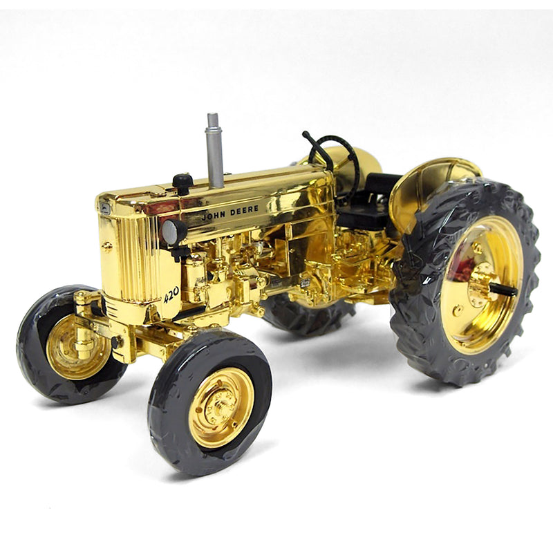 1/16 John Deere 420 I Tractor by ERTL, Gold Industrial Version Limited Edition 2011 Two Cylinder EXPO XXI