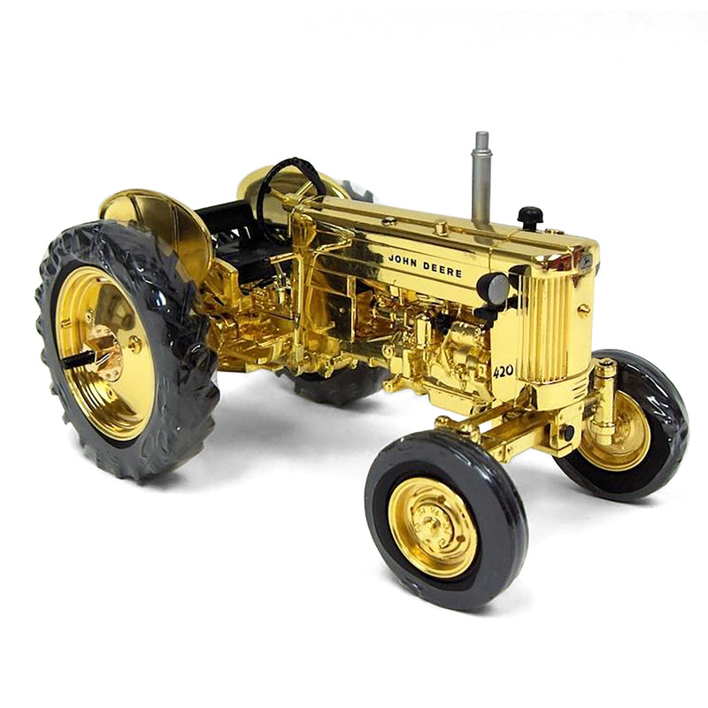 1/16 John Deere 420 I Tractor by ERTL, Gold Industrial Version Limited Edition 2011 Two Cylinder EXPO XXI