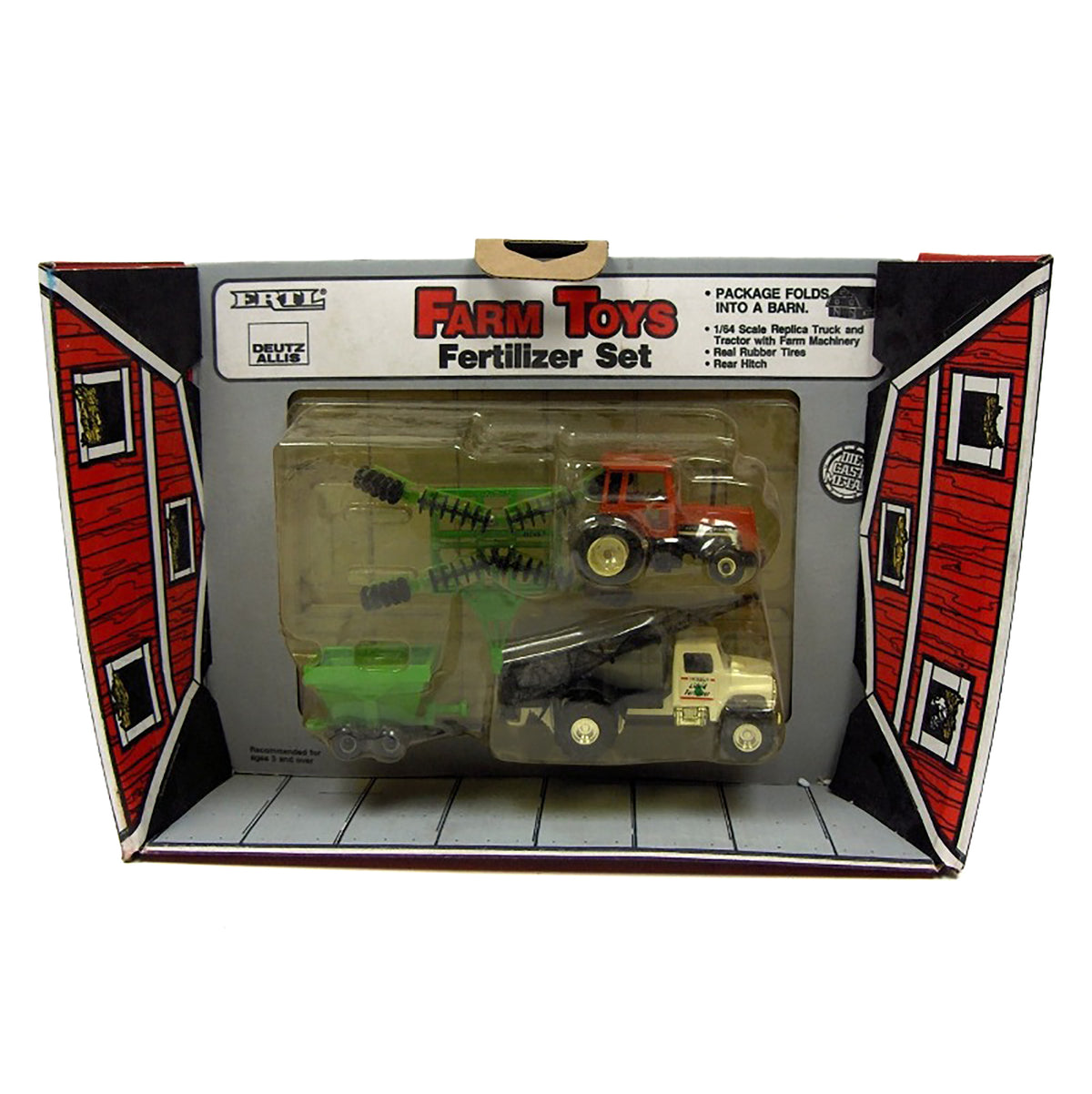 1/64 Farm Toys Fertilizer Set with Allis 8070, Spray Truck, Cart