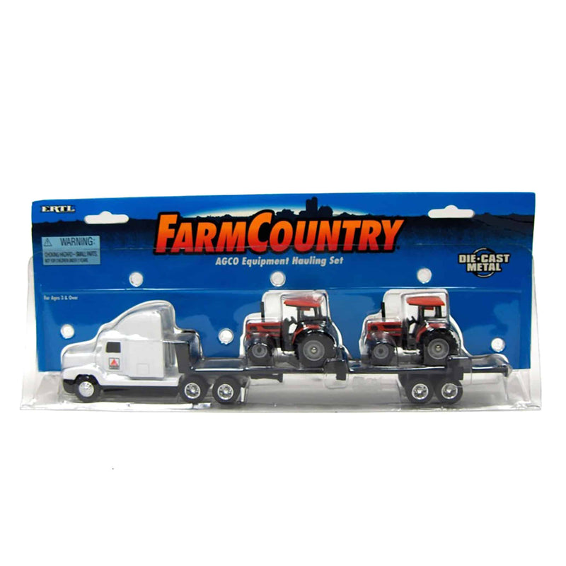 1/64 AGCO Equipment Hauler with 2 AGCO Allis 6690 Tractors by ERTL