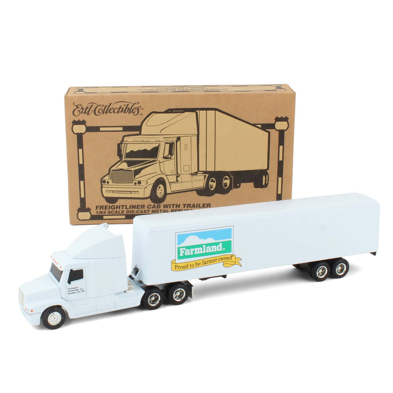 1/64 Freightliner C-120 Century Semi Truck with Roof Sleepers & Box Trailer by ERTL, Farmland Industries Inc