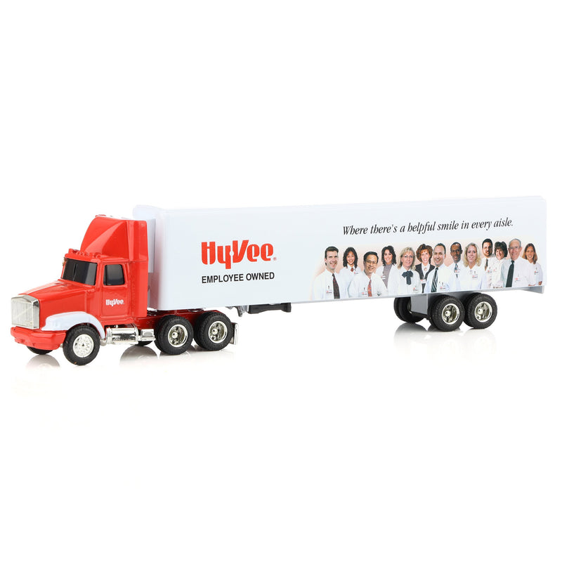 1/64 White GMC Truck with Cab & Hy-Vee Box Trailer