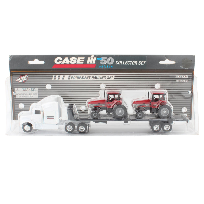 1/64 Case IH Equipment Hauling Set with Peterbilt Truck & 2 Case 7250 Mark 50 Magnum Tractors by ERTL